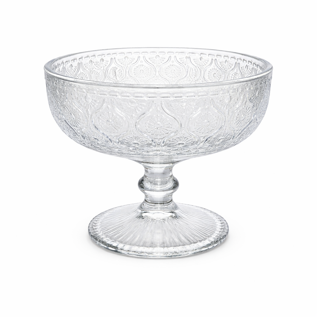 6-Piece Embossed Glass Dessert Bowl Set