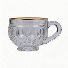 Gold Rimmed Crystal Espresso Cup & Saucer Set - 12-Piece Luxury Coffee Serving Set