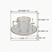 Gold Rim Crystal Tea Glass & Saucer Set - 12-Piece Luxury Arabic & Turkish Tea Serving Set