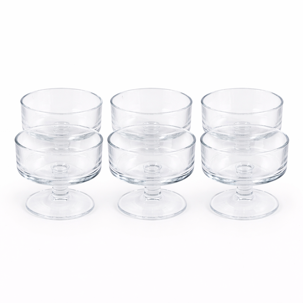 6-Piece Clear Glass Dessert Cup Set