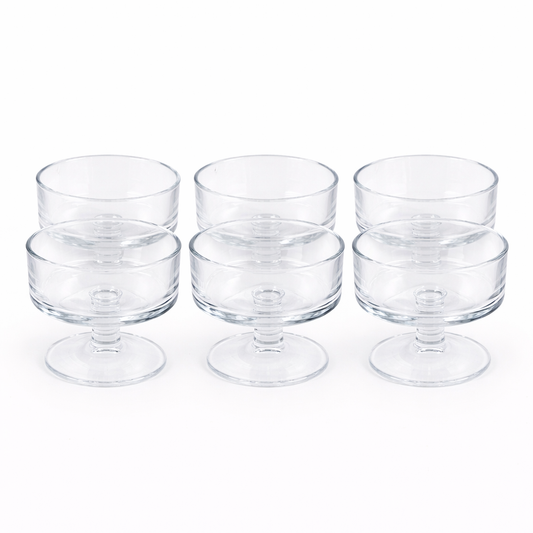 6-Piece Clear Glass Dessert Cup Set
