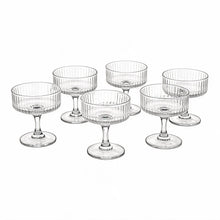 Crystal Dessert Cups with Pedestal Base - 6-Piece Elegant Serving Bowl Set