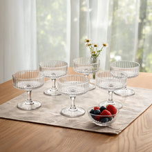 Crystal Dessert Cups with Pedestal Base - 6-Piece Elegant Serving Bowl Set
