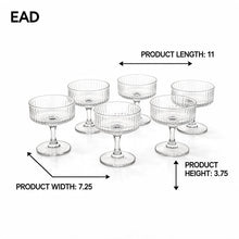 Crystal Dessert Cups with Pedestal Base - 6-Piece Elegant Serving Bowl Set