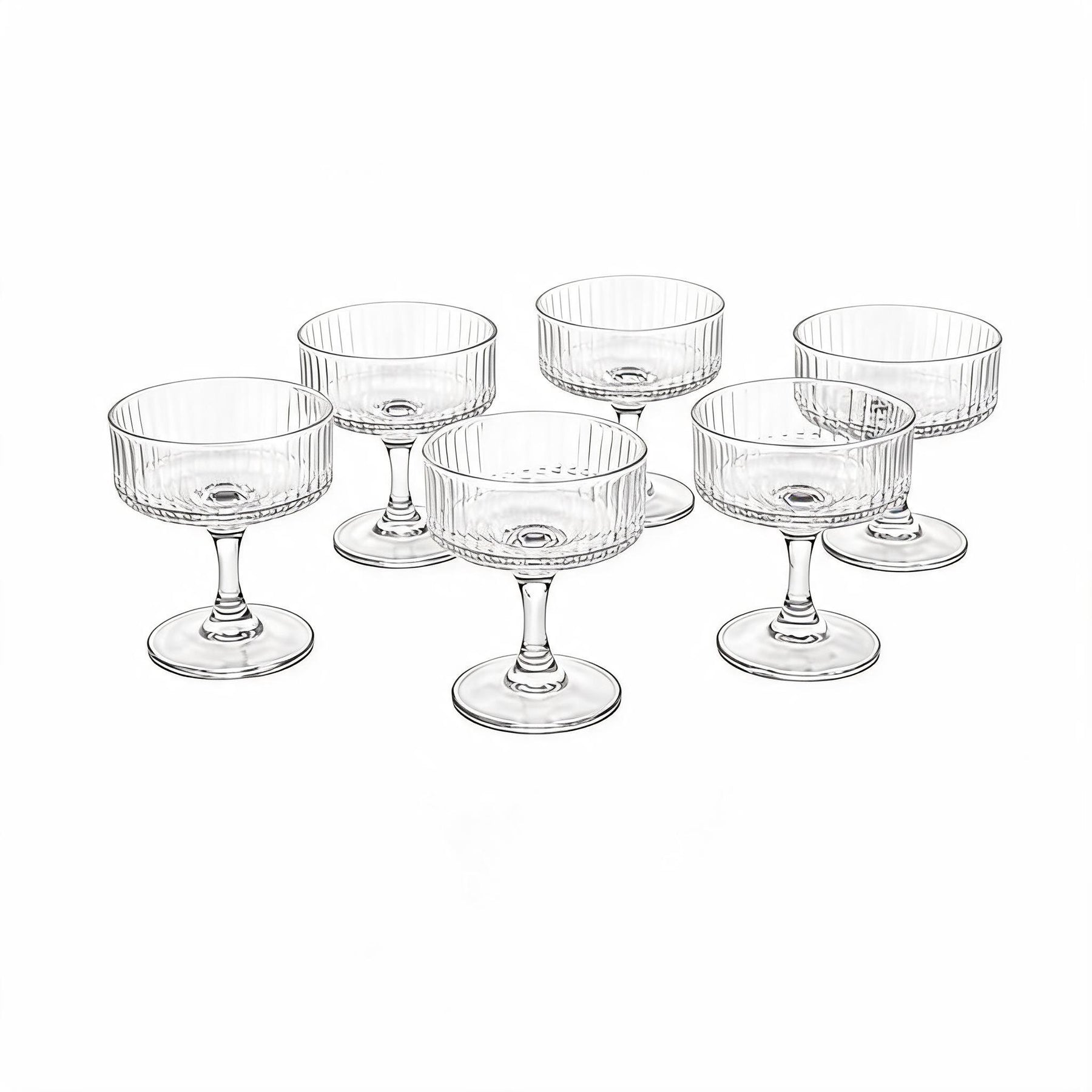 Crystal Dessert Cups with Pedestal Base - 6-Piece Elegant Serving Bowl Set