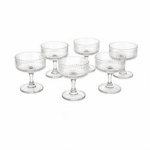 Crystal Dessert Cups with Pedestal Base - 6-Piece Elegant Serving Bowl Set