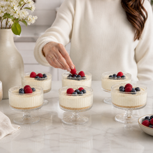 6-Piece Ribbed Glass Dessert Cup Set