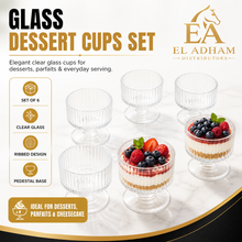 6-Piece Ribbed Glass Dessert Cup Set
