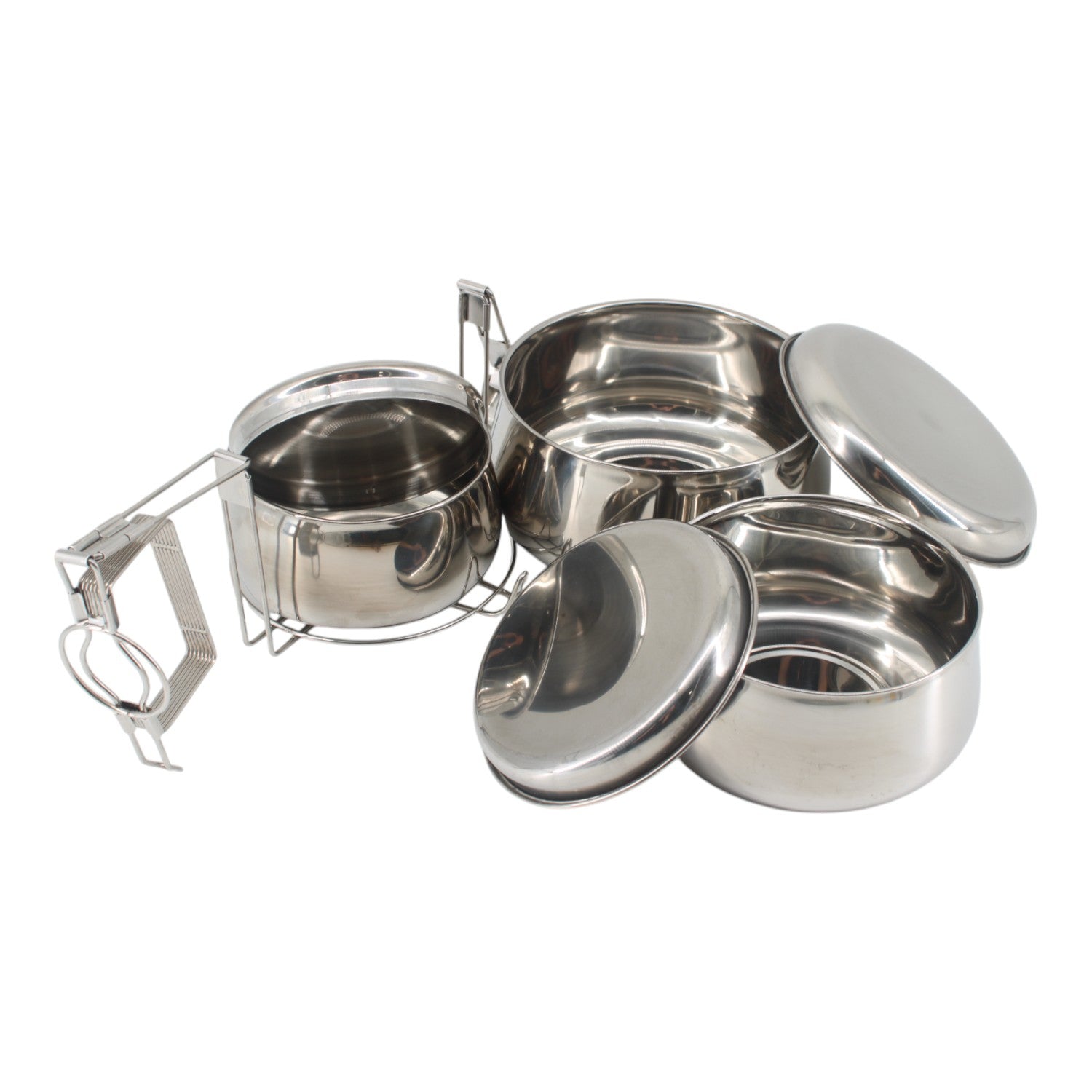 Three-Tier Stainless Steel Tiffin Pyramid Container | www.eladhamdist.com