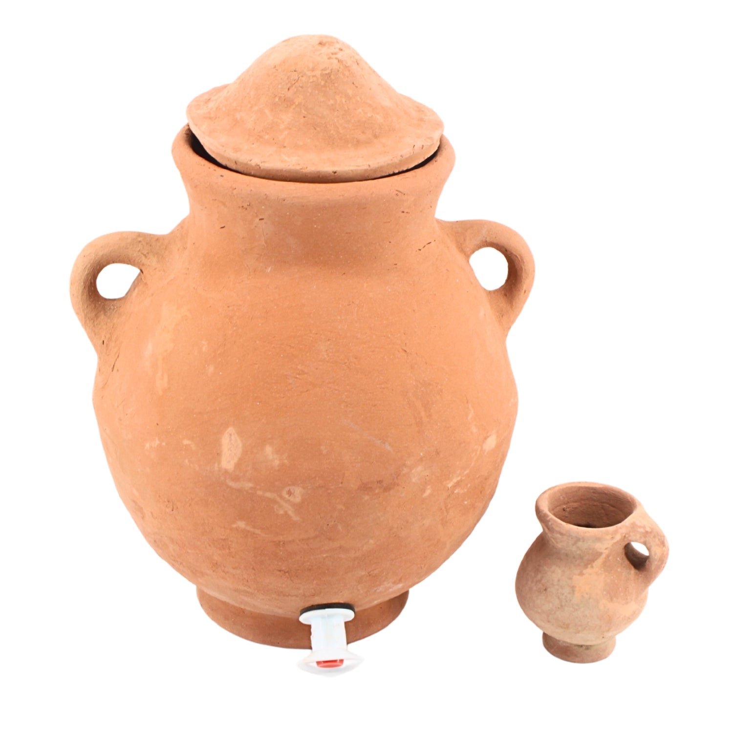 Traditional Clay Kooz with Cup 9.5" x 9" x 11.5" | www.eladhamdist.com