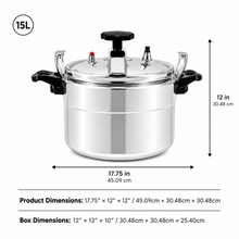 Heavy-Duty Aluminum Pressure Cooker - 15L