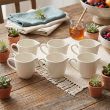 Minimalist White Porcelain Creamer Cups Set with Pour Spout