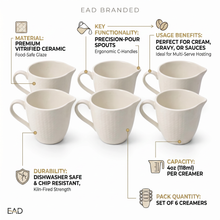 Minimalist White Porcelain Creamer Cups Set with Pour Spout