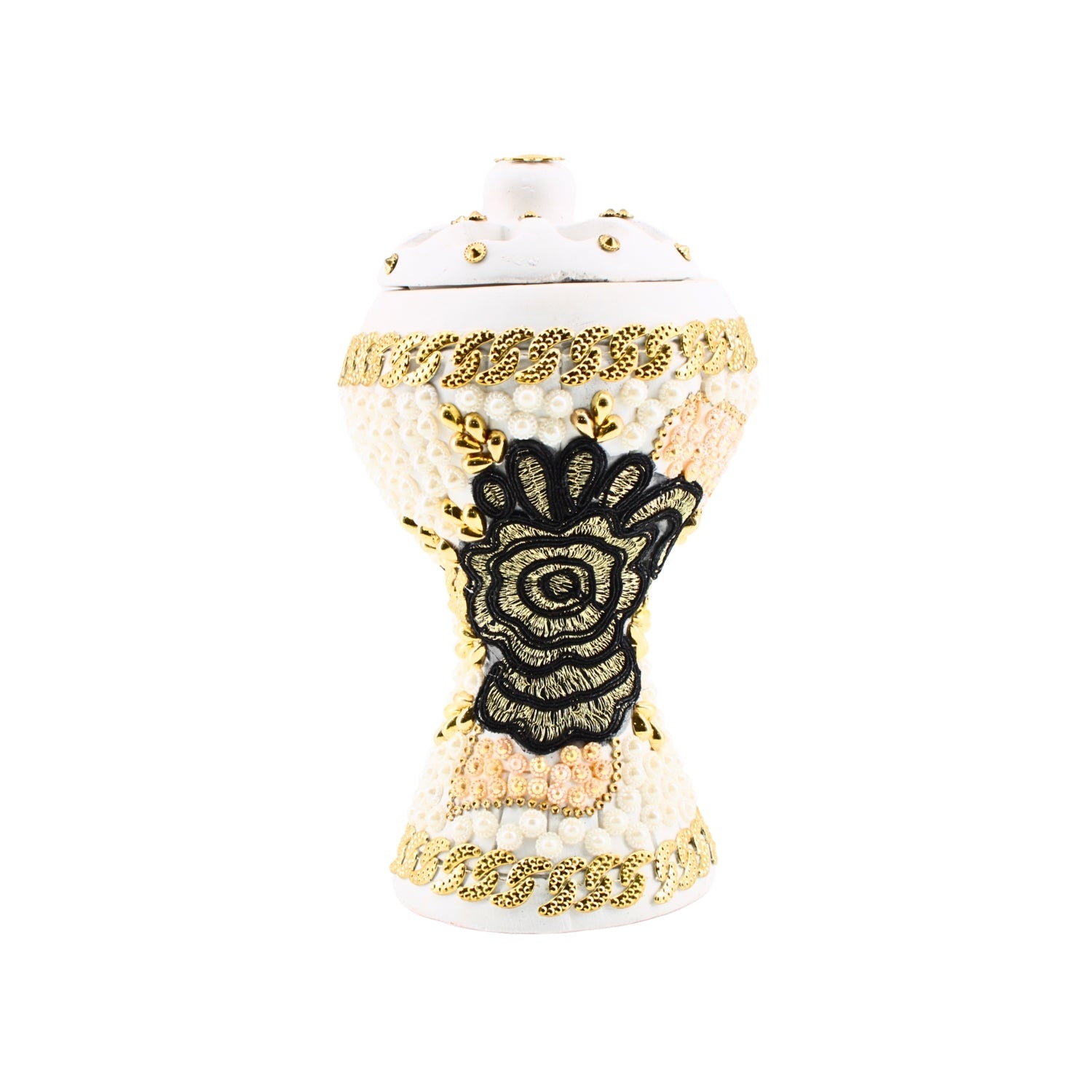 XLarge White-Gold Traditional Clay Incense Burner | www.eladhamdist.com