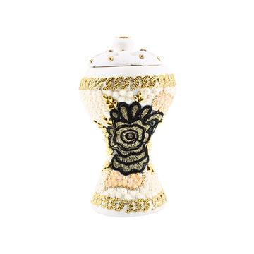 XLarge White-Gold Traditional Clay Incense Burner | www.eladhamdist.com