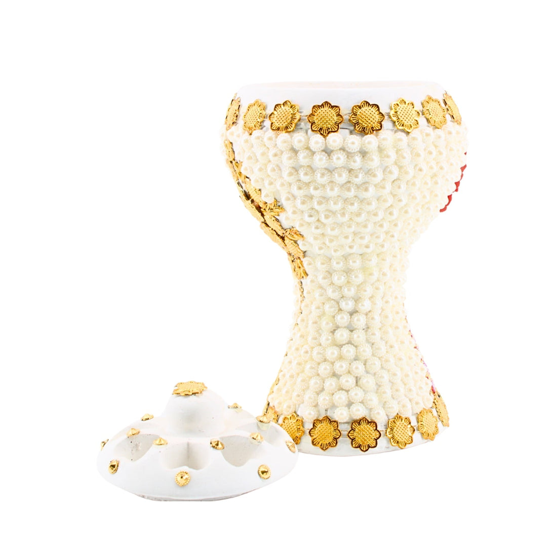 XLarge White-Gold Traditional Clay Incense Burner | www.eladhamdist.com