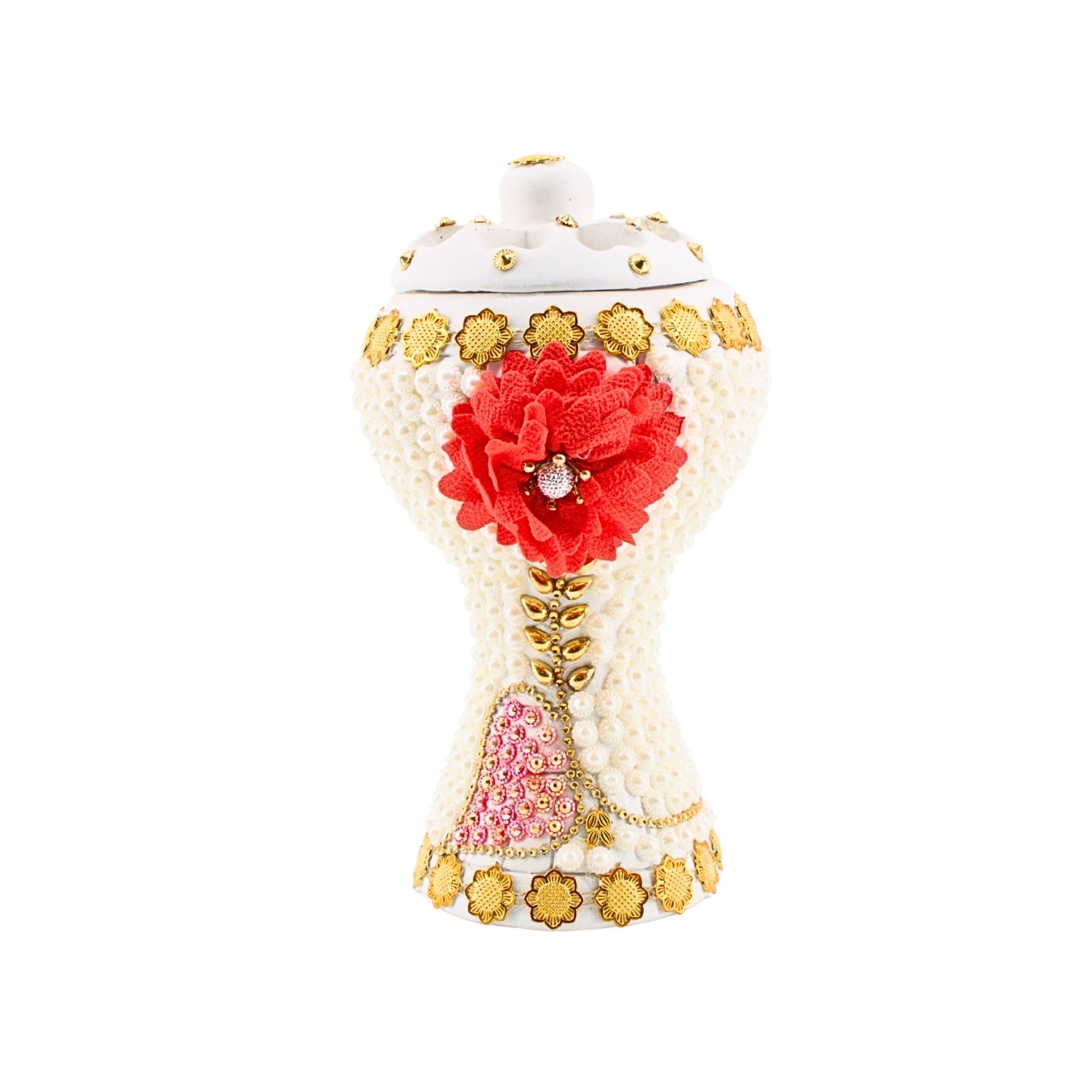 XLarge White-Gold Traditional Clay Incense Burner | www.eladhamdist.com