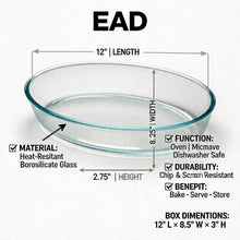 Clear Glass Oval Baking Dish - 2.4L