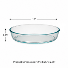 Clear Glass Oval Baking Dish – 2.4L Large Glass Casserole & Serving Dish, 12 Inch