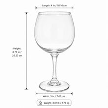 Clear Stemmed Wine Glass Set - Classic Round Bowl Drinking Glasses (Set of 6)