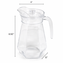 Clear Glass Beverage Pitcher with Lid