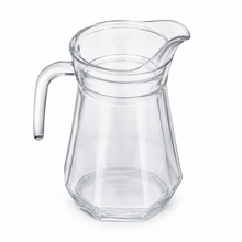 Clear Glass Beverage Pitcher with Lid and Handle, 8.5 Inch