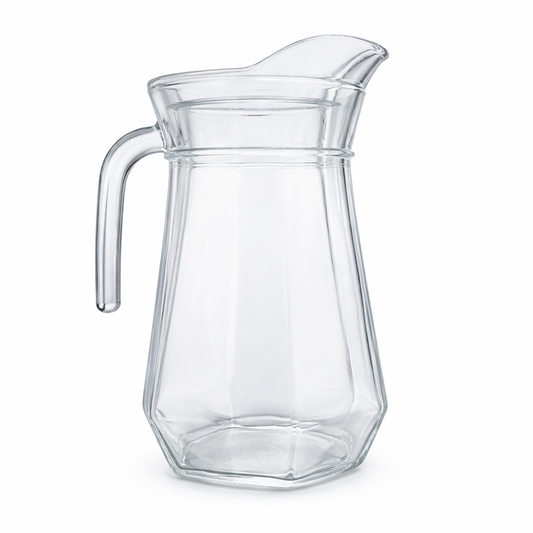 Clear Glass Beverage Pitcher with Lid