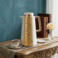 Classic White Insulated Vacuum Flask 1.0L with Gold Arabic Detailing