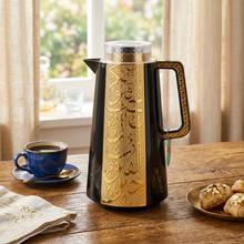 Classic Black Insulated Vacuum Flask 1.0L with Gold Arabic Detailing