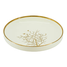 Contemporary White Dinnerware Collection with Tree Design - 24 Piece