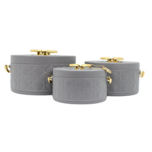 Modern Stylish Light Gray & Gold Insulated Casserole Bowls - 3 PCS (1.0L / 2.5L / 4.0L)