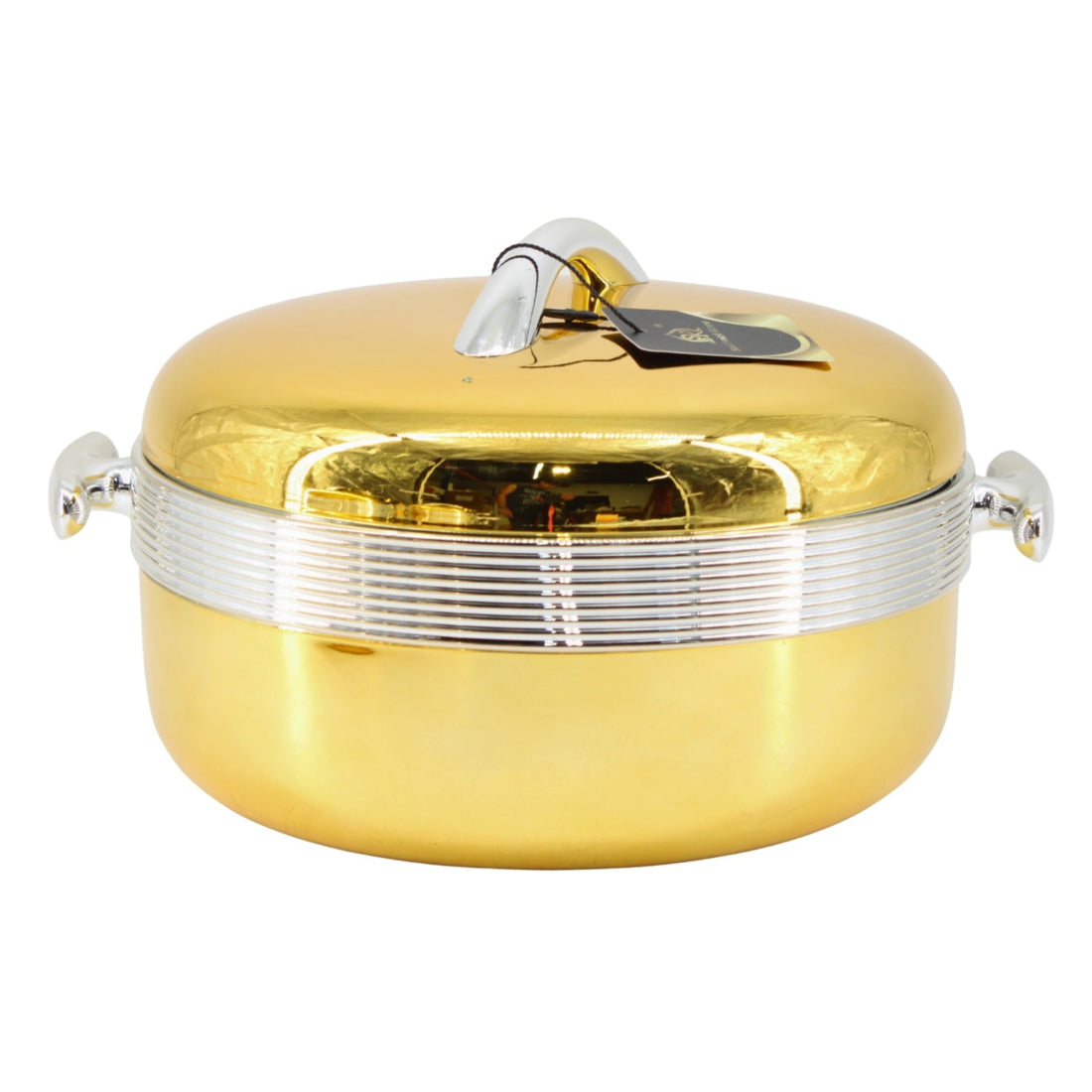 3 PCS Premium Gold Insulated Casserole Set with Silver Handles - 1L, 2L & 3.5L