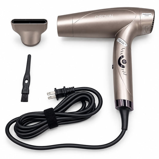 GROVIN Professional 2200W Brushless Hair Dryer with Concentrator Nozzle – 110V