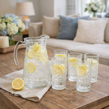 7-Piece Glass Water Pitcher and Tumbler Set - 1.8L Pitcher