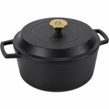 Enameled Round Cast Iron Roaster Casserole Pan - 5L - 11"