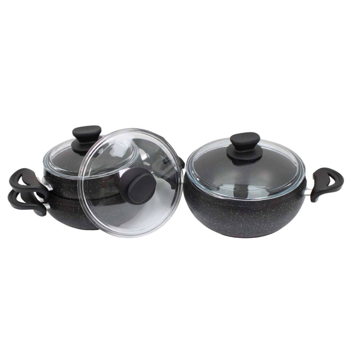 Lavonni 6 Piece Cooking Pots w/ Dual Handle-Black | El