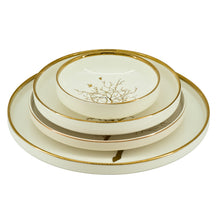 Contemporary White Dinnerware Collection with Tree Design - 24 Piece