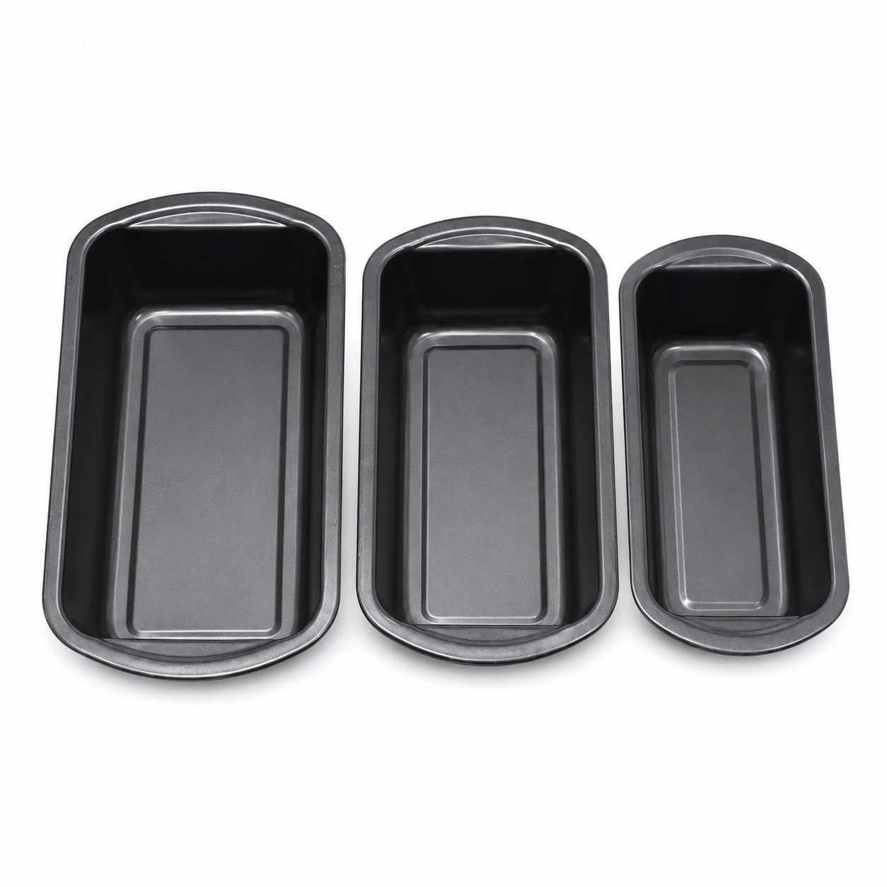 3-Piece Rectangular Bread & Cake Baking Pan Set – Nesting Bakeware