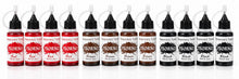 12-Pack Temporary Tattoo Ink Set – Red, Brown & Black, 0.5 oz Bottles, 4 of Each Color