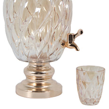 7-Piece Amber Glass Beverage Dispenser Set - 8L Drink Server