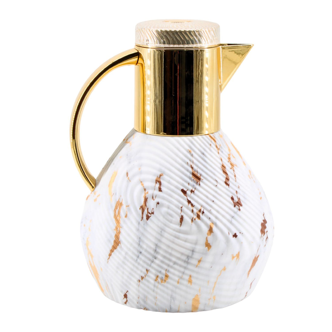 Luxury Insulated Thermal Coffee Carafe - White Marble