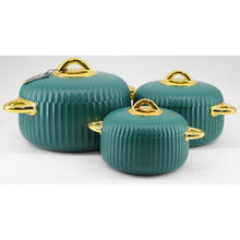 Premium Green Insulated Casserole Set with Gold Handles - 1L, 2L & 3.5L