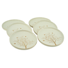 Contemporary White Dinnerware Collection with Tree Design - 24 Piece