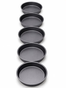 5-Piece Non-Stick Round Baking Pan Set – Multi-Size Cake, Pizza & Dessert Bakeware(12,11,1025,9.5,8.75 INCHES)