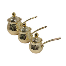 Luxury Gold Stainless Steel Tea Pots Sezve with Lid 3 Piece Set 200,300,600ML