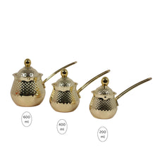 Luxury Gold Stainless Steel Tea Pots Sezve with Lid 3 Piece Set 200,300,600ML
