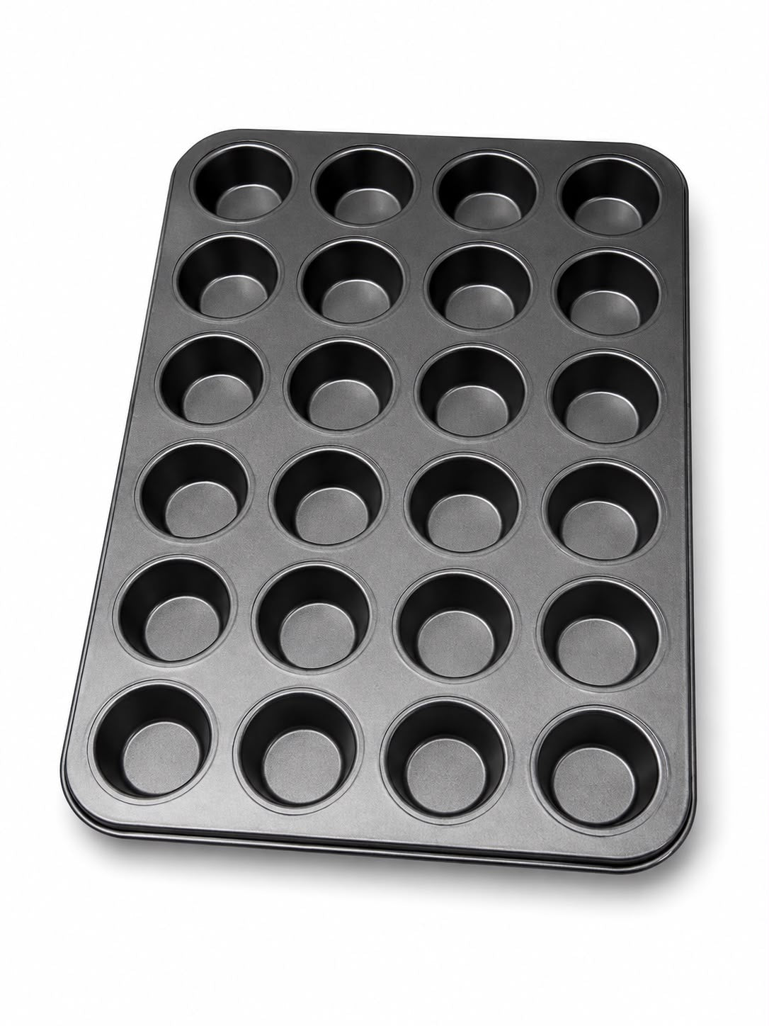 24-Cavity Mini Muffin & Cupcake Pan – Round Mini Cup Baking Tray for Bite-Size Muffins, Cupcakes & Desserts