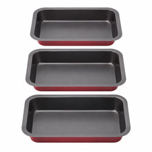 3-Piece Square Baking Pan Set – Deep Cake & Brownie Baking Pans, Nesting Bakeware