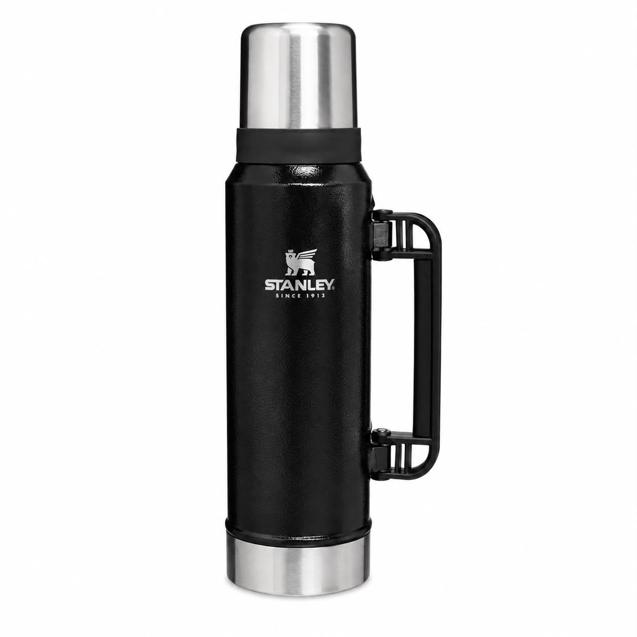 Stanley Classic Vacuum Insulated Flask And Travel Thermos  with Handle & Cup Lid – 1.4L (1400ML) – BLACK