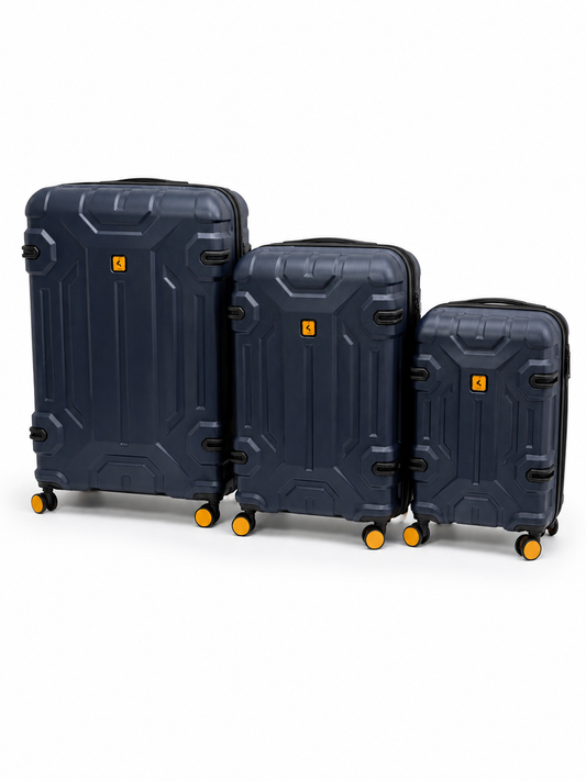 3-Piece Hard Shell Luggage Set - Expandable Spinner Suitcases with TSA Lock (Navy Blue)